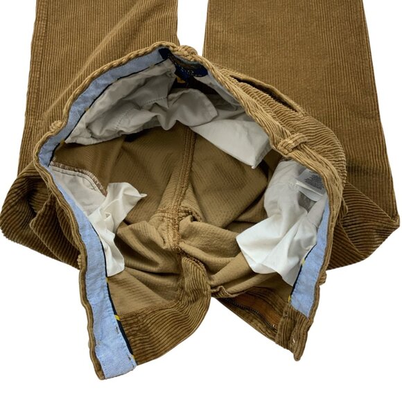 Polo Ralph Lauren Boys Corduroy Pant 14 Brown Flat Front Straight Leg Fall BTS - Picture 6 of 13